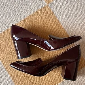 Karl Lagerfeld Burgundy Block Heel Pumps